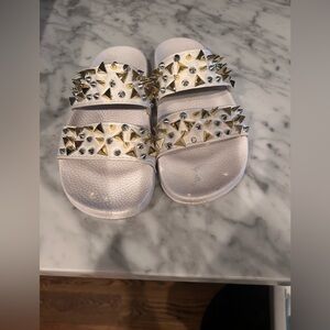 Boutique Studded White Sandals